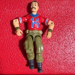Vintage GI Joe Action Figure with Red Jersey and Green Pants